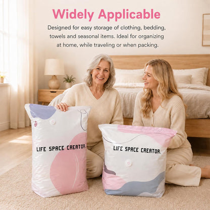 3 PACK No-Pump Vacuum Storage Bags, Cube Compression Life Space Saving Storage Bags, No-Pump 3D Large Vacuum Storage Compression Bag for Clothes and Bedding (27.6" × 19.7" × 12.5")
