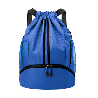 JELUTAR Drawstring Backpack Gym Bag with Shoes Compartment, Black