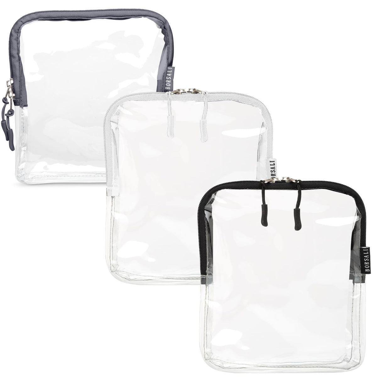 TSA Approved Toiletry Bag - Clear Quart Size for 3-1-1 LIquids - 4 Pack