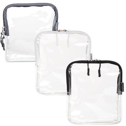 TSA Approved Toiletry Bag - Clear Quart Size for 3-1-1 LIquids - 4 Pack