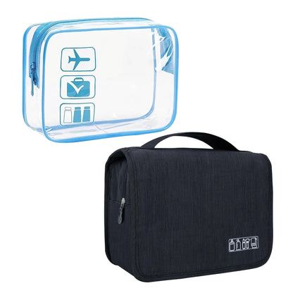 Lcsmaokin Large Capacity Toiletry Bag Travel Bag with Hanging Hook for Men and Women Waterproof Travel Cosmetic Bag Bathroom Storage Bag for Brushes Set,Full-Sized Shampoo,Toiletries,Accessories-Black