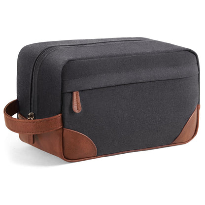 Vorspack Canvas Travel Toiletry Bag for Men, Medium, Black