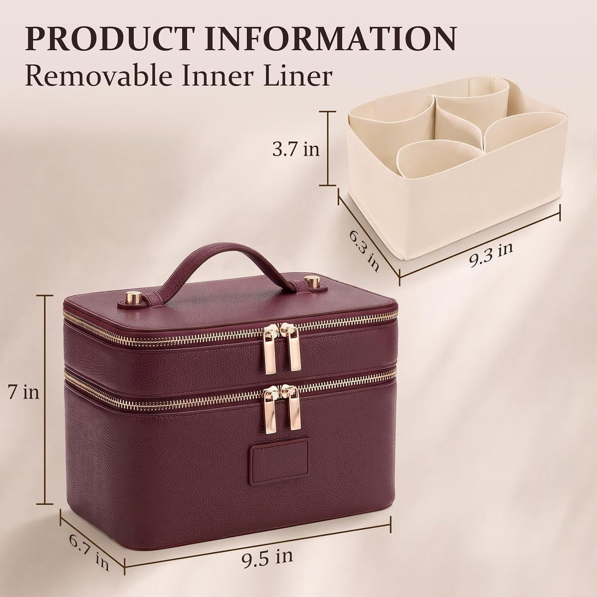 Makeup Bag for Women, Large Capacity Travel Organizer