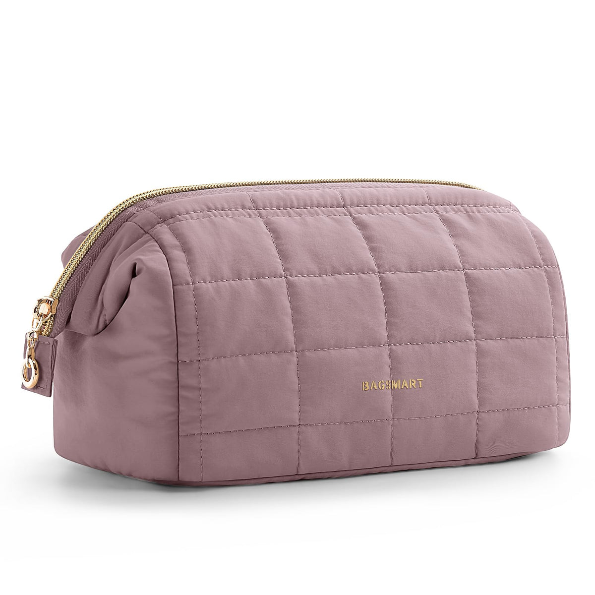 BAGSMART Makeup Bag Travel Toiletry Bag, Wide-open Zipper Pouch, Pink