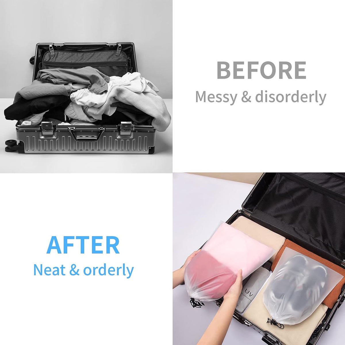 Vorspack 13 Pack Transparent Shoe Bags for Travel, 15.7 x 11.8 inches