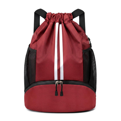 JELUTAR Drawstring Backpack Gym Bag with Shoes Compartment, Black