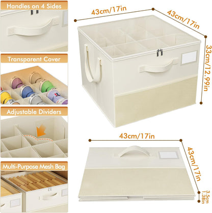 Plus Size 2 Pack Shoe Organizer for Closet, Foldable Shoe Storage Box