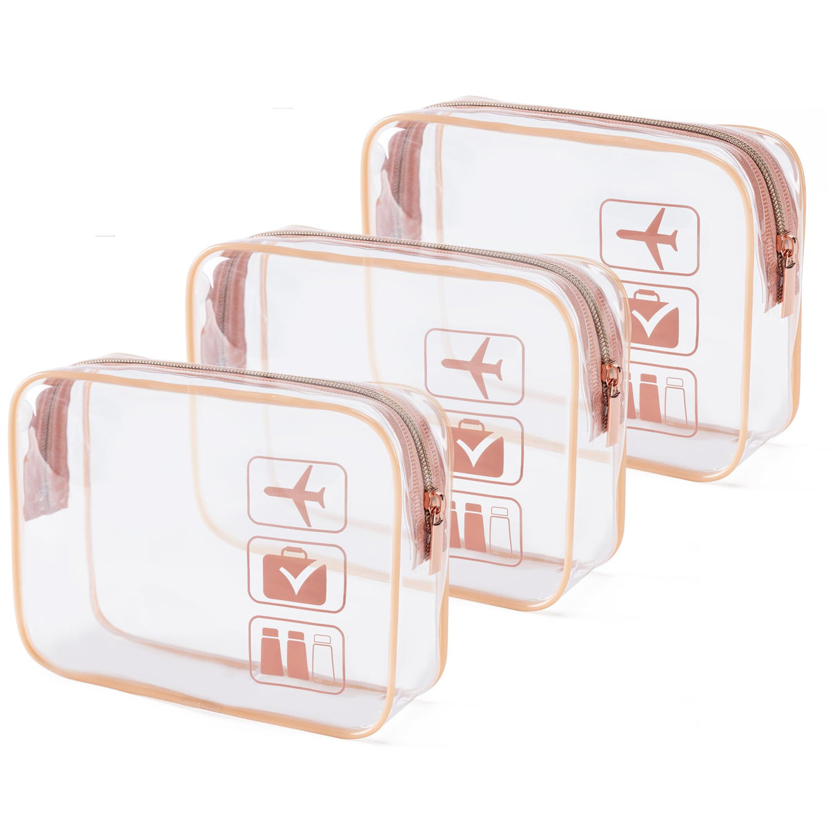 TSA Approved Toiletry Bag, 3 Pcs Clear Toiletries Bags Quart Size, Black