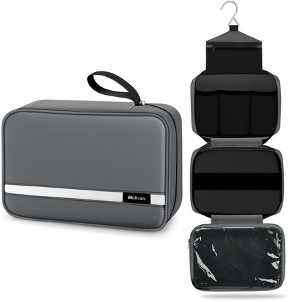 Maliton Toiletry Bag for Men & Women Travel Toiletry Bag Hanging Toiletry Bag Hygiene Bag with 4 Compartments Waterproof Bathroom Shower Bag for Traveling(Black)
