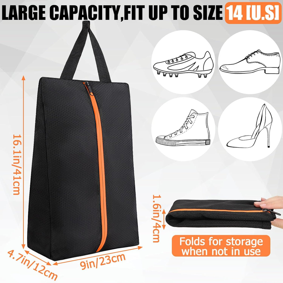 TOBWOLF Golf Shoes Bag, Smell-Proof & Waterproof Cleat Bag for Travel