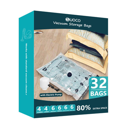 Vacuum Storage Bags for Travel & Home with Electric Pump, 28 Combo