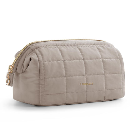 BAGSMART Makeup Bag Travel Toiletry Bag, Wide-open Zipper Pouch, Pink
