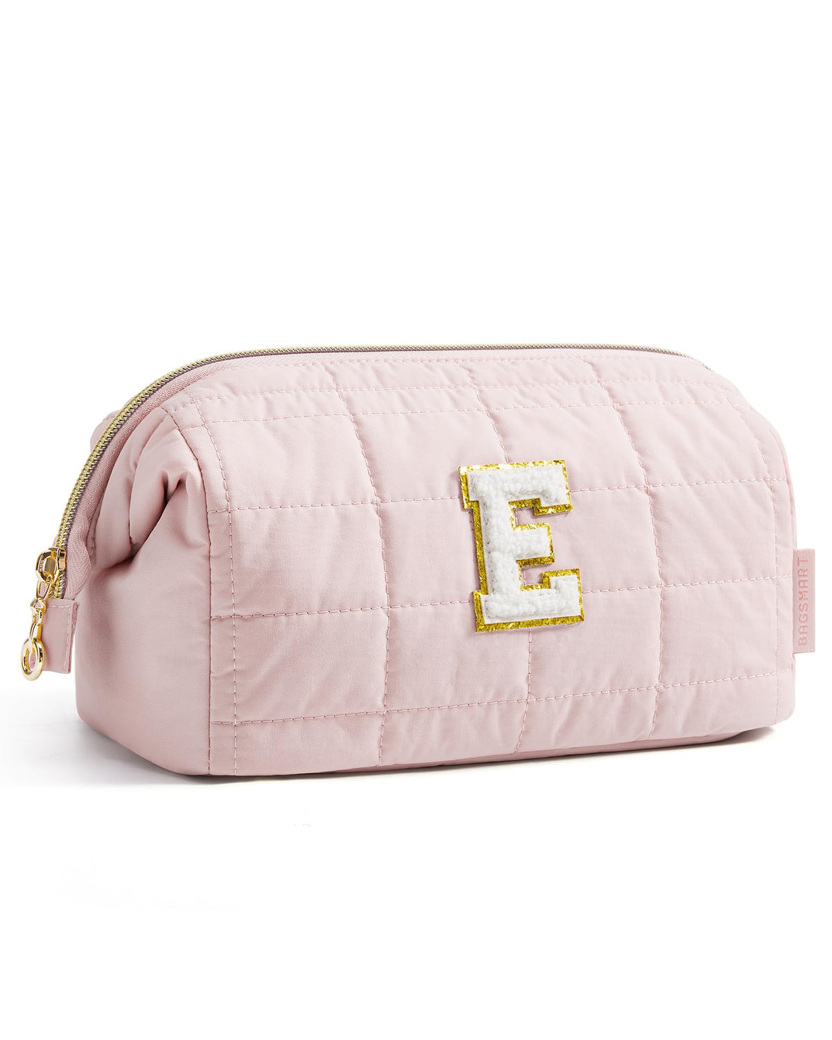 BAGSMART Makeup Bag Travel Toiletry Bag, Wide-open Zipper Pouch, Pink
