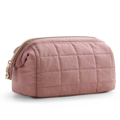 BAGSMART Makeup Bag Travel Toiletry Bag, Wide-open Zipper Pouch, Pink