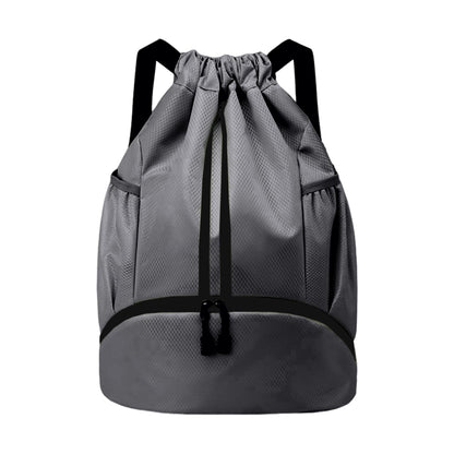 JELUTAR Drawstring Backpack Gym Bag with Shoes Compartment, Black