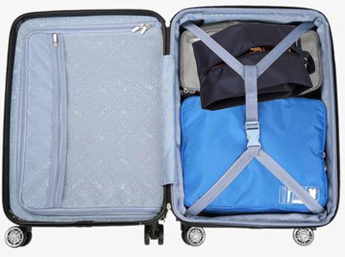 MISSLO Portable Nylon Travel Shoe Bags with Zipper Closure (Pack 4, Black)