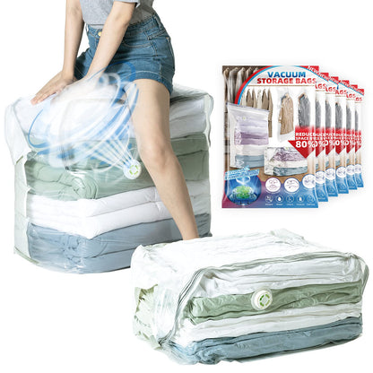 TAILI 6 Pack Vacuum Storage Bags, Jumbo Cube (31x40x15 Inch), Cream