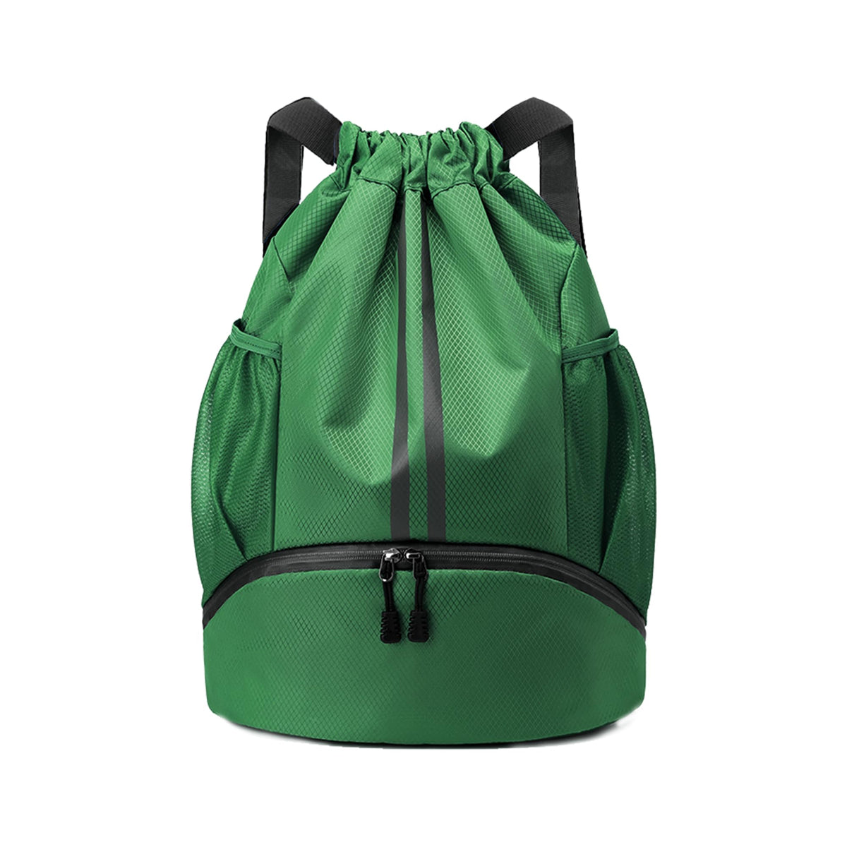 JELUTAR Drawstring Backpack Gym Bag with Shoes Compartment, Black