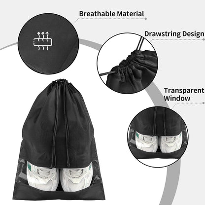 12 Pack Shoe Bags for Travel, Large Travel Shoe Bag for Packing with Window