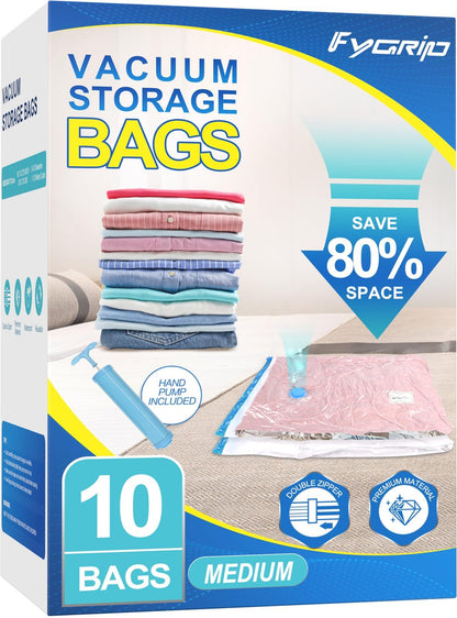 Fygrip 80% Space Saver Vacuum Storage Bags with Hand Pump, 20 Combo