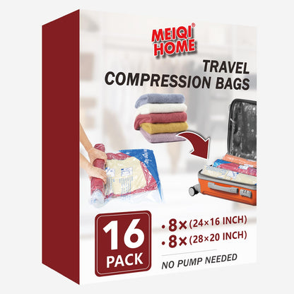 MEIQIHOME Vacuum Storage Bags, Space Saver Sealer Bags,Vacuum seal bags for clothing, Pillows, Comforters, Blankets, Bedding,Travel,7 Jumbo