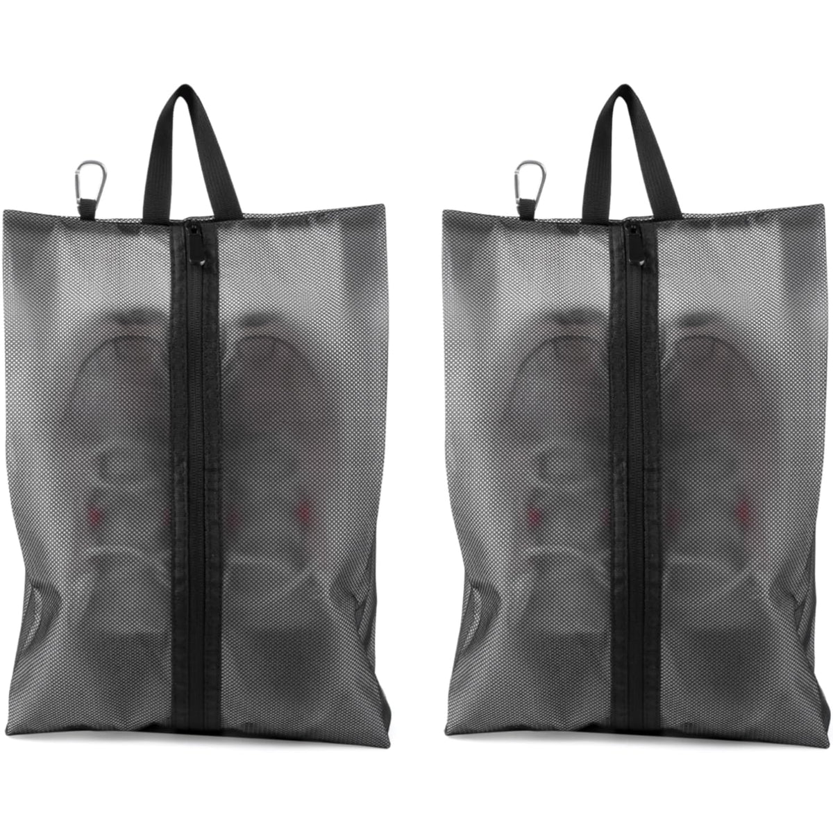 2 Pack Shoe Bags for Travel, Sneaker Bags, Waterproof Travel Shoe Bags with Zipper for Packing, Golf Shoe Dust Bags for Man and Women, Medium, Black