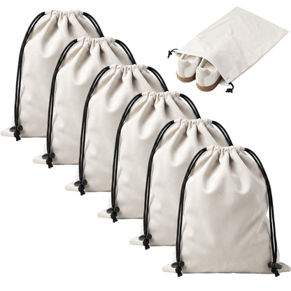 6 PCS Flannel Cloth Shoe Bags for Travel & Packing for Women & Men