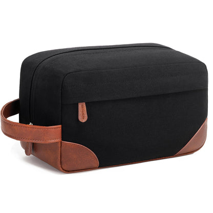 Vorspack Canvas Travel Toiletry Bag for Men, Medium, Black