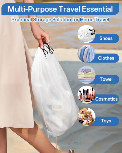 Teskyer Shoe Bags for Travel, Waterproof Drawstring Shoe Bags, 6 Pack