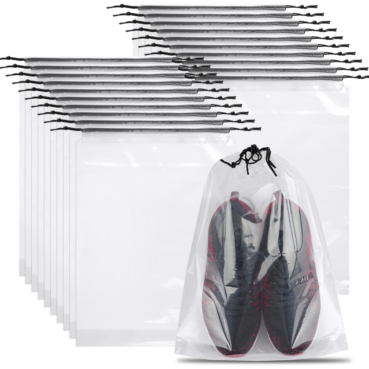 20 Pack Shoe Bags for Travel, Clear Travel Shoe Bags for Packing Waterproof