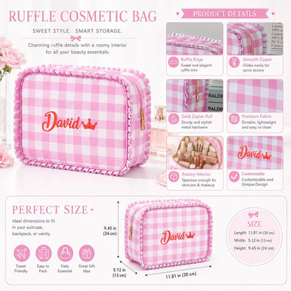 Personalized Makeup Bag Embroidered Name Travel Makeup Bag Bridesmaid Gifts