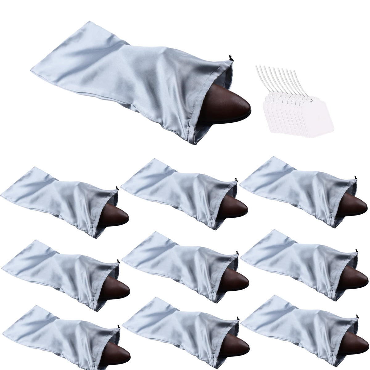 GONGKANGYUAN 10 Pack Shoe Bags for Travel Satin Fabric Shoe Bag with Drawstring for Men Women Travel Protecting Storing Shoes