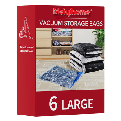 MEIQIHOME Vacuum Storage Bags, Space Saver Sealer Bags,Vacuum seal bags for clothing, Pillows, Comforters, Blankets, Bedding,Travel,7 Jumbo