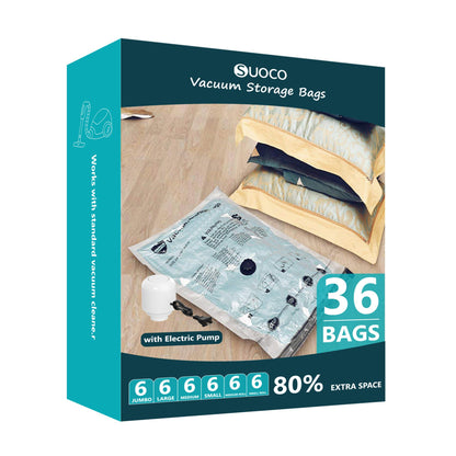 Vacuum Storage Bags for Travel & Home with Electric Pump, 28 Combo