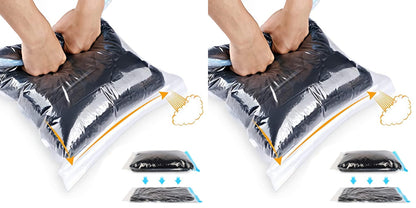 ALMING Compression Bags - Travel Essentials - 12 Pack Space Saver Bags - No Vacuum Pump Or Air Extractor is Needed - Storage Accessorie and Home Packing Organizers (transparent)