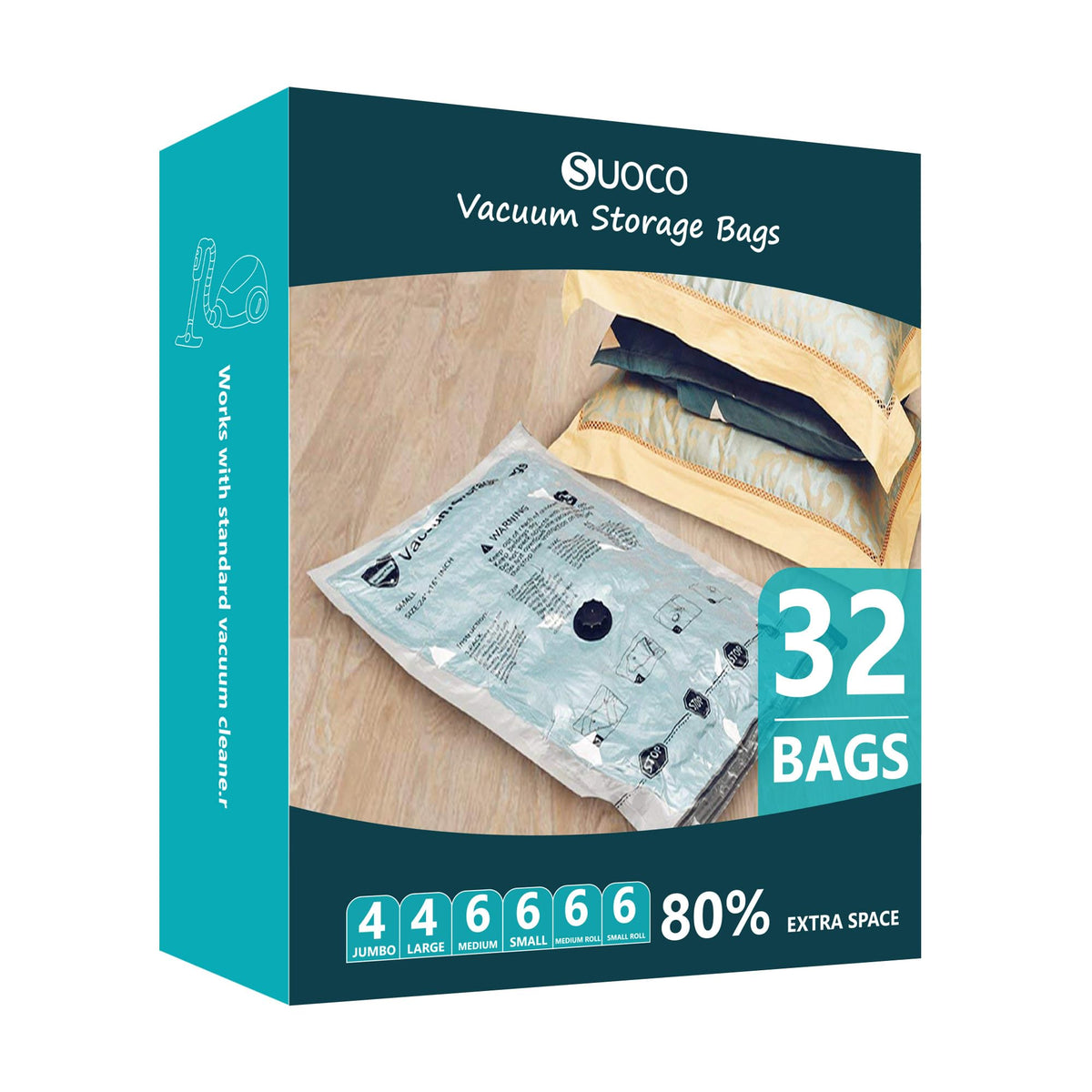 Vacuum Storage Bags for Travel & Home with Electric Pump, 28 Combo