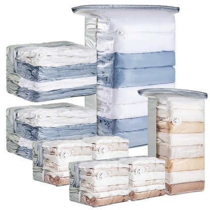 6 Pack Cube Vacuum Storage Bags, 2 Size Combo (3 Jumbo+3 Medium)