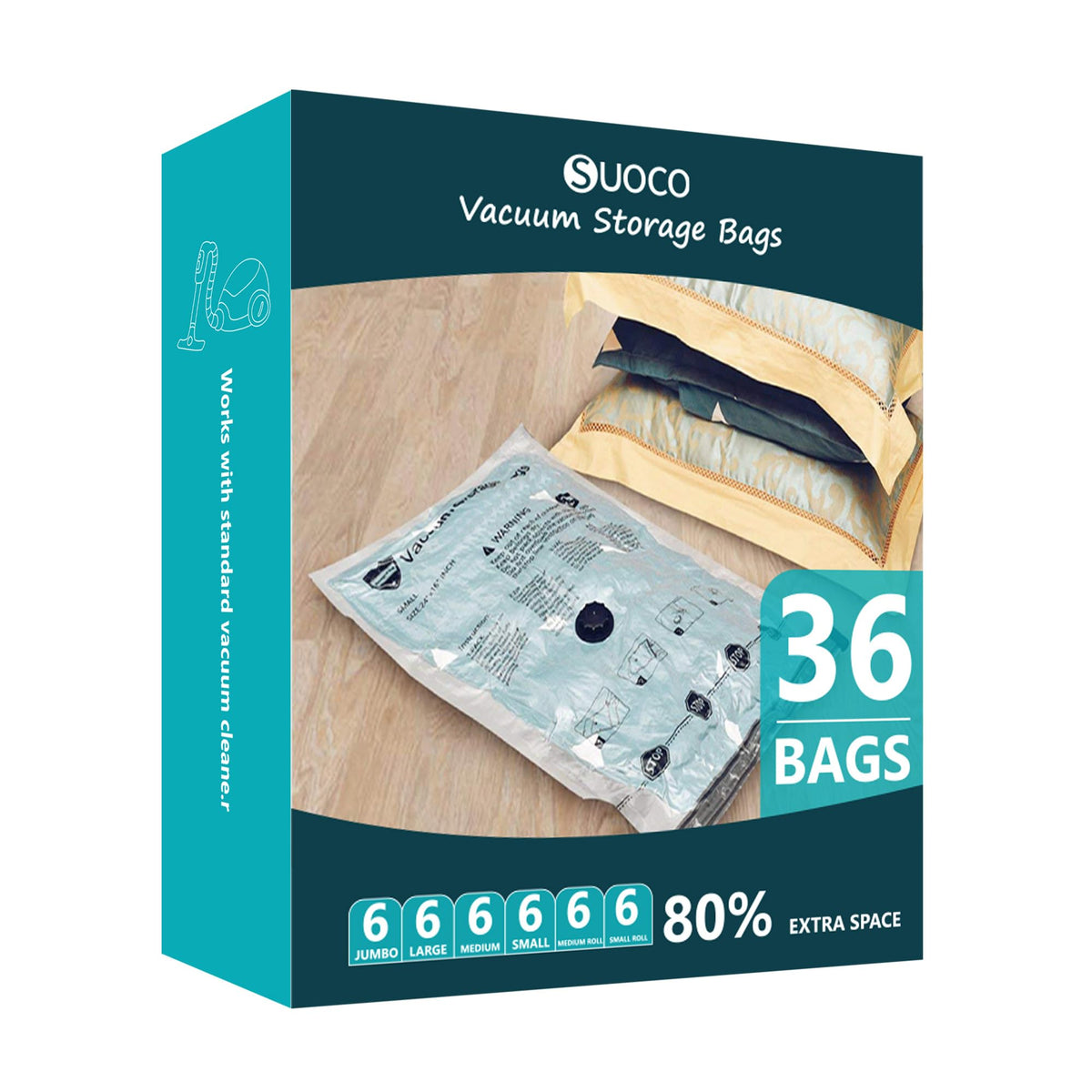Vacuum Storage Bags for Travel & Home with Electric Pump, 28 Combo