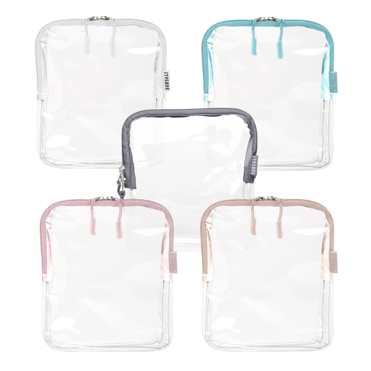 TSA Approved Toiletry Bag - Clear Quart Size for 3-1-1 LIquids - 4 Pack