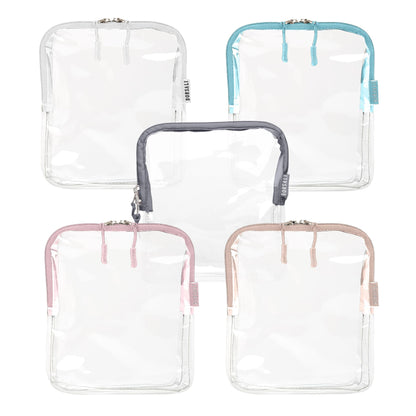 TSA Approved Toiletry Bag - Clear Quart Size for 3-1-1 LIquids - 4 Pack