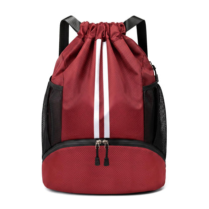JELUTAR Drawstring Backpack Gym Bag with Shoes Compartment, Black