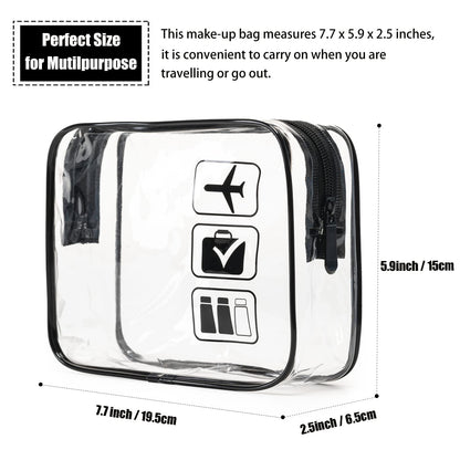 TSA Approved Toiletry Bag, 3 Pcs Clear Toiletries Bags Quart Size, Black