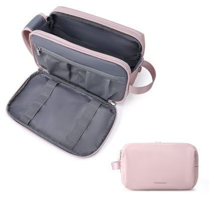 BAGSMART Toiletry Bag for Men, Travel Toiletry Organizer Dopp Kit Water-resistant Shaving Bag for Toiletries Accessories, Door Room Essentials, Black-medium