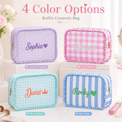 Personalized Makeup Bag Embroidered Name Travel Makeup Bag Bridesmaid Gifts