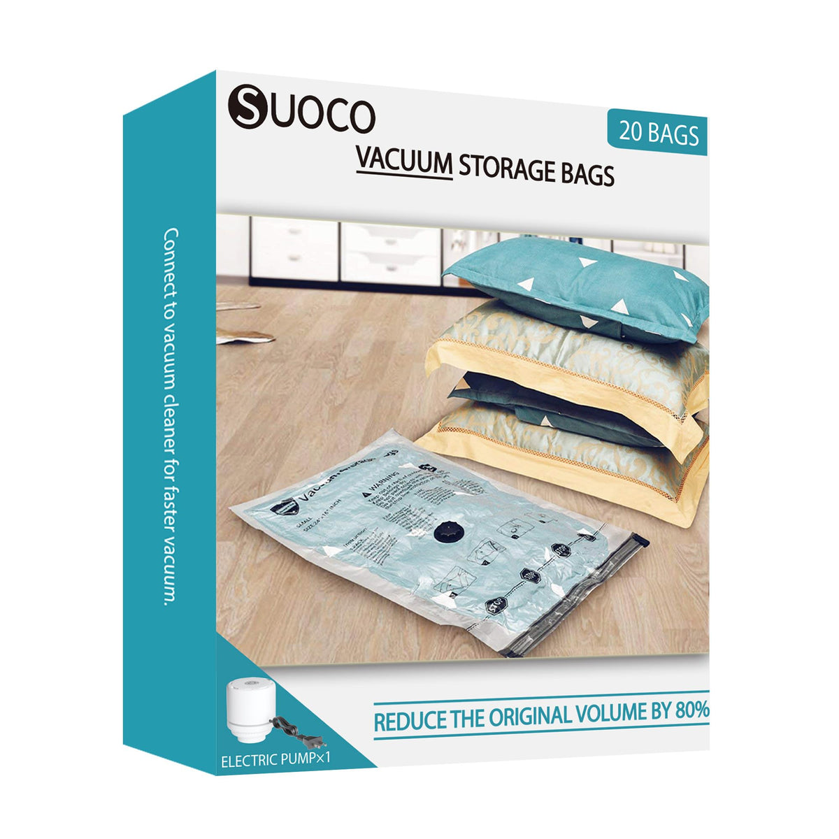 Vacuum Storage Bags for Travel & Home with Electric Pump, 28 Combo