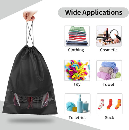 12 Pack Shoe Bags for Travel, Large Travel Shoe Bag for Packing with Window