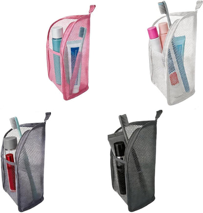 Standing Toiletry Bag, 4 Pack Portable Lightweight Toiletry Bag for Travel, EVA Mesh Large Capacity Waterproof Toiletries Organizer, Travel Essentials for Women Men (Black+Pink+White+Grey)