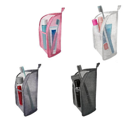 Standing Toiletry Bag, 4 Pack Portable Lightweight Toiletry Bag for Travel, EVA Mesh Large Capacity Waterproof Toiletries Organizer, Travel Essentials for Women Men (Black+Pink+White+Grey)