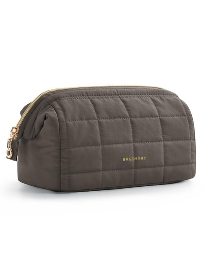 BAGSMART Makeup Bag Travel Toiletry Bag, Wide-open Zipper Pouch, Pink