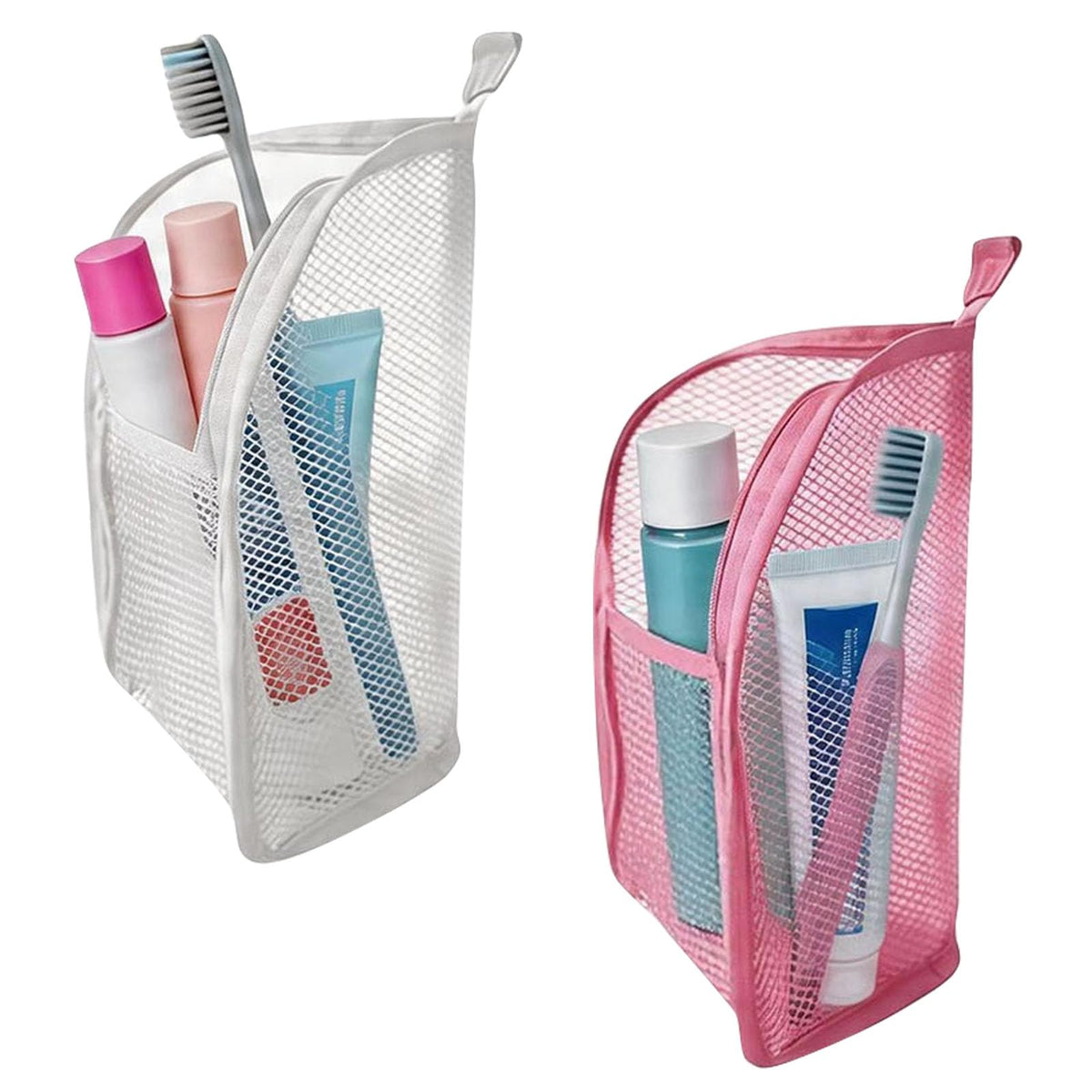 Standing Toiletry Bag, 4 Pack Portable Lightweight Toiletry Bag for Travel, EVA Mesh Large Capacity Waterproof Toiletries Organizer, Travel Essentials for Women Men (Black+Pink+White+Grey)